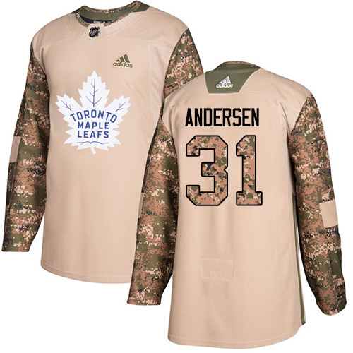 Adidas Maple Leafs #31 Frederik Andersen Camo Authentic Veterans Day Stitched NHL Jersey
